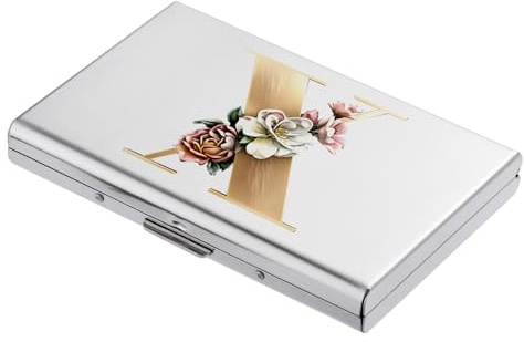 BONSYL Schlankes RFID Blockierung Metall Kreditkartenetui - Modisches Design und Künstlerische Muster Geldbörse für Damen und Herren (6 Karten/Silber/X)
