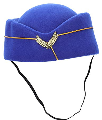 LALADEFIEE Stewardess Baskenmütze Cosplay Hut Für Kabinenpersonal Kostüm Edler Band Uniform Hut in Robust Und Elegant Für Auftritte Ergänzung Zu Air Hostess Outfits
