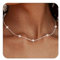 Aidenn Dainty Sterling Silver Necklace Chain for Women Girls Trendy Non Tarnish 14K Gold Plated Cubic Zirconia Necklaces Cute Flower Choker Necklace Stack for Wedding Prom Brides Jewellery