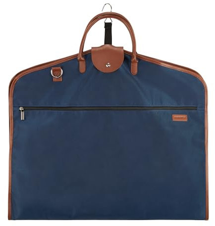 Travel Suit Carrier Bag (Light) for 1-2 Suits 40 - Elegant Business Suit Cover with Shoulder Strap - Garment Bags for Men and Women - Breathable, Foldable, Clothes Without Creases - Niles Brown-Blue