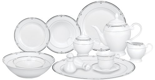 Lorren Home Trends 57-Piece Porcelain Dinnerware Set, Rio, Service for 8
