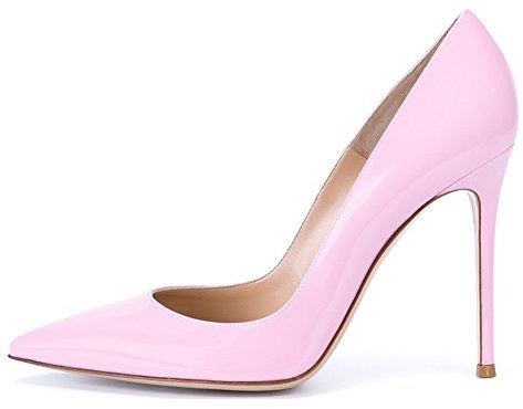 EDEFS Décolleté Donna in Pelle con Tacco a Spillo 10 cm Scarpe Eleganti a Punta Affusolata per Ufficio e Occasioni Formali Rosa EU35