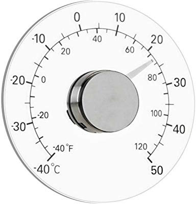 GuDoQi Außenthermometer Fensterscheibe, Aussenthermometer Fahrenheit/Celsius Grad, Batterieloses, Transparentes Zifferblatt, Wetter Thermometer, Genaue Messwerte für Zuhause, Büro, Terrasse