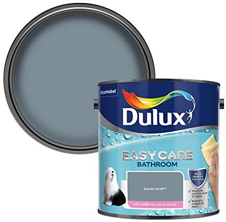 Dulux Easycare Bathroom Soft Sheen Emulsion Paint For Walls And Ceilings - Denim Drift 2.5 Litres