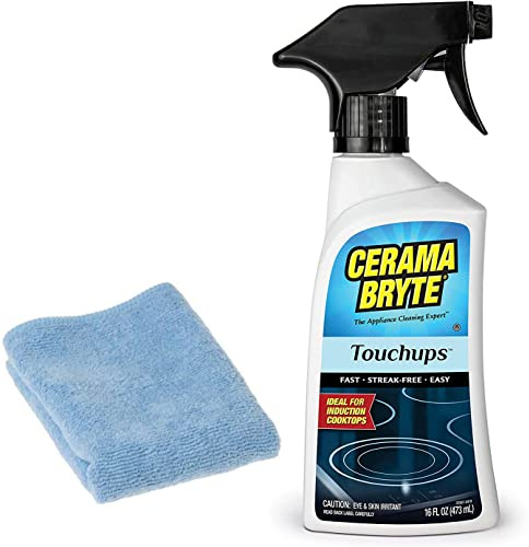Cerama Bryte Touchups Spray (16 oz) Glass Ceramic Cooktop Cleaner With Microfiber Cloth