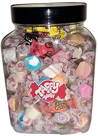 Assorted Salt Water Taffy Gift jar 100 X Pieces Gluten Free, Peanut Free, Tree NUT Free. Great sharing jar