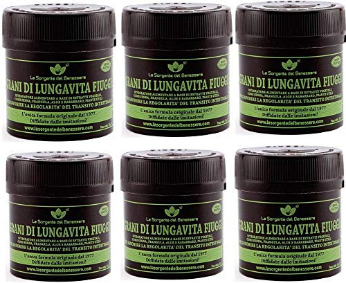 La Sorgente del Benessere Grani di Lungavita Fiuggi 35g - 6 Confezioni - Integratore Alimentare per il Benessere Intestinale