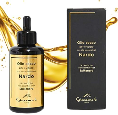 Giacomob - Olio Corpo Secco Spray Profumato con Estratto di Nardo e Olio di Mandorle Dolci - Idratante, Emolliente e Antiage per Pelle Secca e Sensibile - 100ml