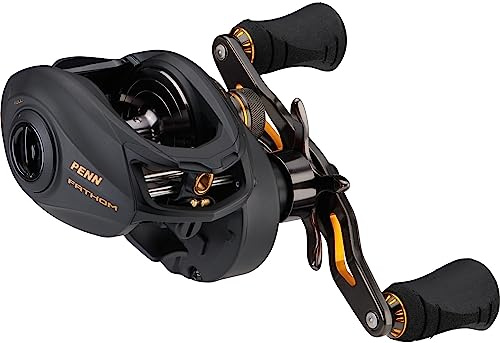 PENN Fathom Low Profile Baitcasting-Rolle – Salzwasser-Angelrolle zum Jigging, Jig-, Bait- und Köderangeln