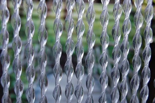 La Tenda Türvorhang XL Riva 1 Raumteiler Fliegenvorhang Streifenvorhang Insektenvorhang transparent grau, Maße:120 x 230 cm