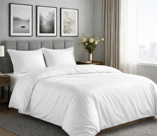 Indus Textiles Single Duvet Cover Set 100% Egyptian Cotton Hotel Quality 800 Thread Count Duvet Set with Pillowcases Super Soft Luxury Bedding Single Duvet Cover (Single)