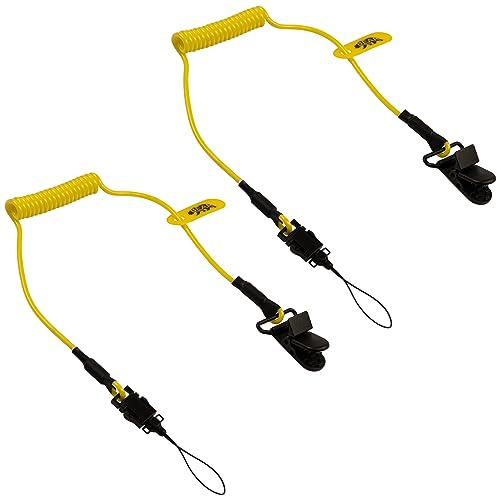 BearTOOLS elastisches Mikrospulen Werkzeugseil für den Schutzhelm, maximale Belastung 0,9kg, 50cm Doppelbefestigung | Werkzeugseil fuer kleine Werkzeuge, Helme | Wird auf Bau (2er-Pack)