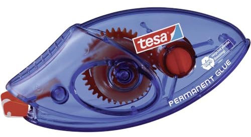 tesa Roller Kleben Permanent ecoLogo Einwegroller im 5er Pack - Umweltschonender Kleberoller mit reißfestem PET-Band - 8,5 m x 8,4 mm