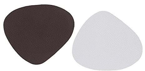 Geschenkestadl 12 Stück Untersetzer Stone Braun Creme zum Wenden Glasuntersetzer Lederoptik Getränke-Untersetzer