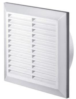 Prostko LTD White Air Vent Grille - 200mm x 200mm - with 150mm Duct Pipe Hose Connection Spigot – Ventilation Cover.
