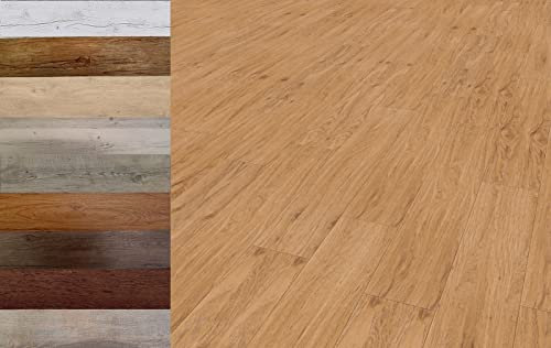 MadeInNature, PVC-Bodenfliesen, selbstklebende Klingen, große Auswahl an Farben und Größe (13,2 m², Nussbaum Natur)