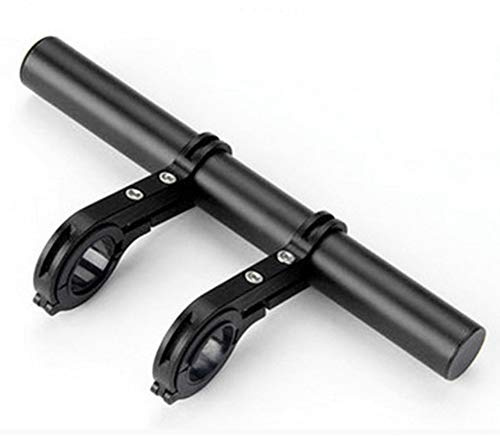 Buachois Fahrrad Lenker Extender für 25,4–31,5mm Lenker, 20cm Lange Aluminiumlegierung Doppel Fahrradlenker Verlängerung Halterung für Leichte Taschenlampe, Smartphones, Sport Kamera, Schwarz