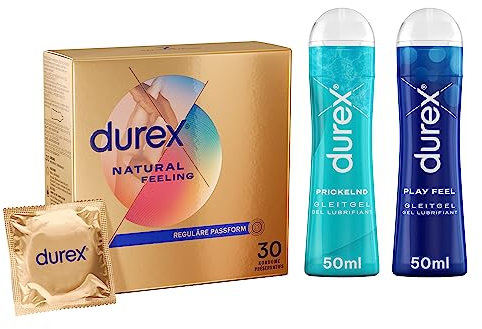 Durex Say No To Latex - Ausprobierpaket für Sie und Ihn - Bundle mit Kondomen & Gleitgelen für ein latexfreies Vergnügen - 3 Artikel