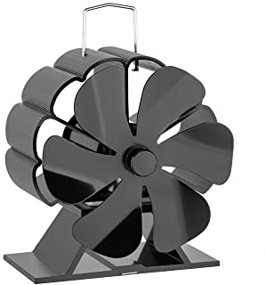 Mini estufa de madera de 6 hojas, ventilador de registro, quemador de leña, ventilador de chimenea, ventilador de fuego para quemador de madera, quemador de troncos/chimenea