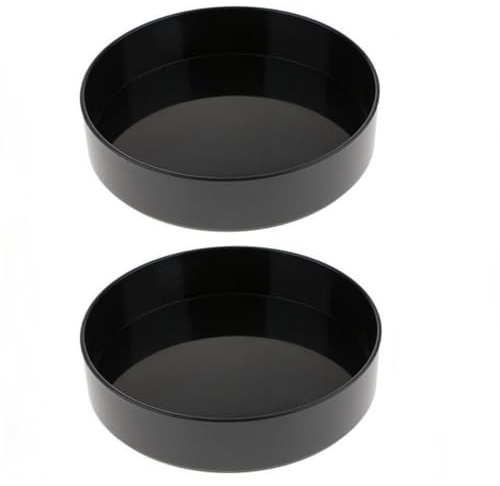 misppro 2Pcs Black Diameter 28cm ~Japanese Ikebana Flower Vase -Round Shaped Plastic Suiban Pot Tray Container