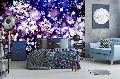 Fototapete 3D-Tapete mit Schneeflocken-Öffnung, 150 x 105 cm Moderne Wanddeko Design Wand Dekoration Wohnzimmer Schlafzimmer Büro Flur