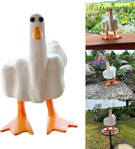 Mittelfinger-Enten-Figur, lustige Mittelfinger-Statue, Heimdekoration, Büro, Desktop-Ornamente, Ente seltsame Geschenke