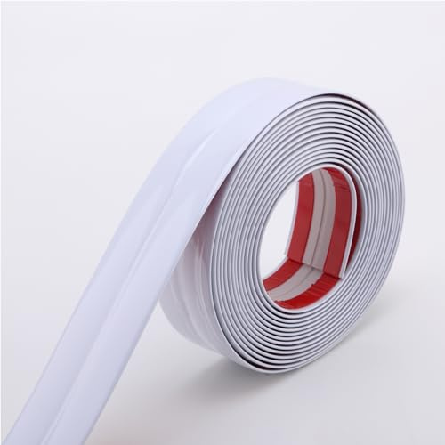 Trimold Multifunktionale Wandformung Trim Ecken Guards, Dichtleiste, Anwendung in Tischkante Türrahmen Baseboard für Schutz und Dekoration, Glänzend weiß, 5m x 2cm