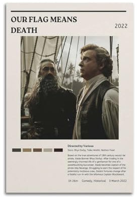 Our Flag Means Death Movie Canvas Poster Room Decor Aesthetic Poster Artistic Poster for Bedroom Living Room Walls 12x18inch(30x45cm) Unframe-Style