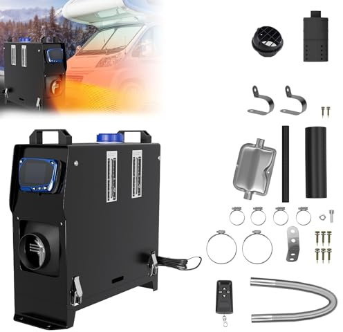 LARS360 Riscaldamento diesel da 8 KW, riscaldamento diesel per auto, 12 V, riscaldamento ad aria diesel, con interruttore LCD e telecomando, riscaldamento ad aria per auto, camper, camion, camper,