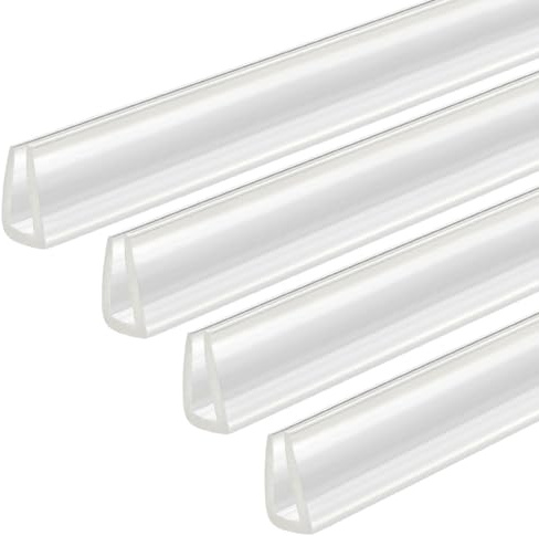 QUARKZMAN 4 Stück U-Kanal-Kantenschutz, 4,9 ft Länge Gummischutzleiste Kantenschutz passend für 4-5 mm Kanten, (9/16 B x 5/16 H) Transparent | Gummidichtung für Kanten, geeignet für Dicke von 4-5 mm (9/16 L x 5/16 H) transparent