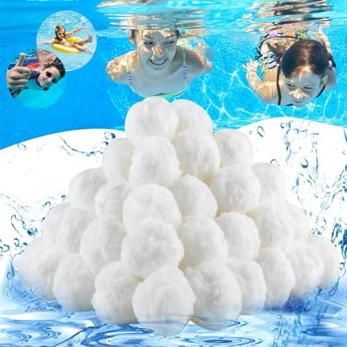 Mezzar Balles Filtrantes, 1300GPompe Piscine Balle Filtrante Peut Remplacer 46kg Filtre a Sable Piscine Sable Filtrant Convient aux systèmes de Filtration pour Piscine