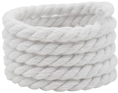 SYSUII Lot de 3 paires de lacets épais de 7 mm - Corde ronde - En coton torsadé - Pour chaussures de sport, baskets - Résistants à la déchirure, Blanc., 140 cm