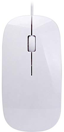 Wdfnexalai Mini souris filaire ultra fine pour ordinateur de bureau, ordinateur portable, noir mat, blanc