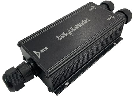 2 Channel Gigabit PoE+ Extender Outdoor, 2 Port PoE Out, IP67 Waterproof, 10/100/1000Mbps, Wall-Mount, Comply with IEEE 802.3af/at/bt, PoE Repeater/Amplifier/Booster for IP Cameras, VoIP Phone