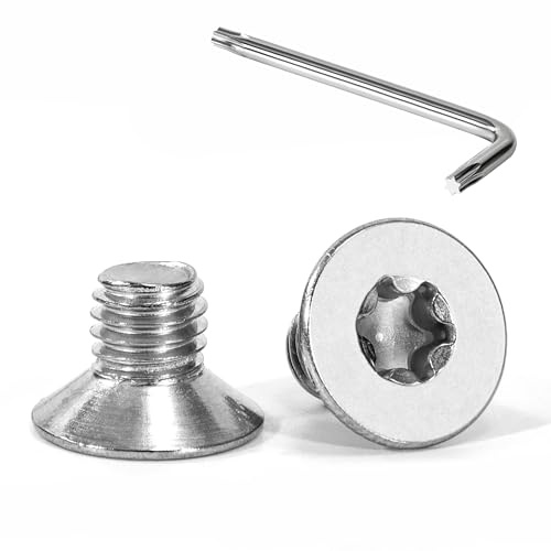 Tunejoy 20 Stück Senkkopfschrauben Torx M8 x 10 mm Senkschrauben Edelstahl A2 V2A Maschinenschrauben Senkkopf Innensechskant Vollgewinde mit T40 Inbusschlüssel