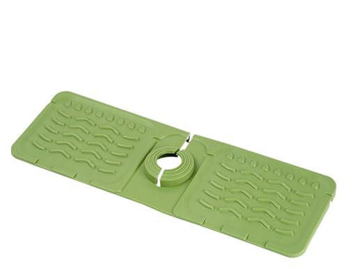 Tappetino per rubinetto, tappetino drenante per rubinetto, paraspruzzi per rubinetto, maniglia in silicone, tappetino raccogli gocce per rubinetto con foro rotondo per per lavello da cucina