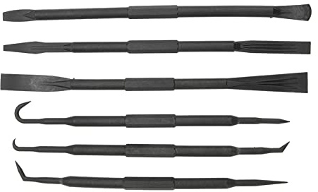 brecheisen set, 6-teiliges Hebel- und Haken-Werkzeugset – Doppelseitiger ABS-Kunststoff, Schwarz, Zum Entfernen von O- und Dichtungen