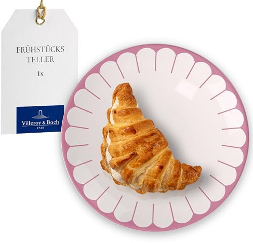 Villeroy & Boch - Fleur cassis piatto da colazione rosa, lavabile in lavastoviglie, utilizzabile nel microonde, piatto da dessert, piatto piccolo da colazione, piatto per torte, Porcellana Premium
