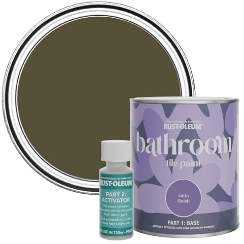Rust-Oleum Water-Resistant Bathroom Tile Paint in Satin Finish - Greencroft 750ml