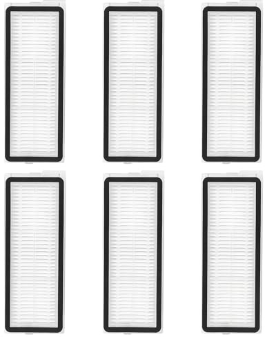 HEPA Filter for Roborock Qrevo S/Qrevo Curve/Qrevo Pro/Qrevo Plus/Qrevo MaxV/Qrevo Edge - Pack of 6 Replacement Filters for Robot Vacuum Cleaners - High Performance Filter for Allergy Sufferers, Pets