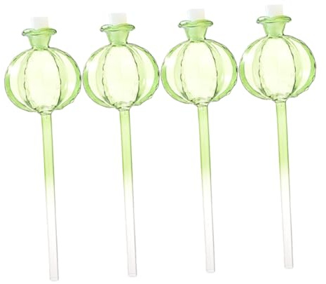 VICASKY Lot De 4 Globes D'arrosage Cactus en Verre Transparent pour Plantes D'intérieur, Système Automatique D'irrigation Lent pour Pots Et Jardinières, Vacances Et Entretien Facile