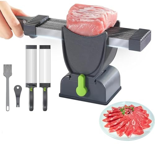 Manual Meat Slicer, Stainless Steel Kitchen Cutter for Home Cooking, BBQ, Hot Pot, Beef, Pork, Mutton