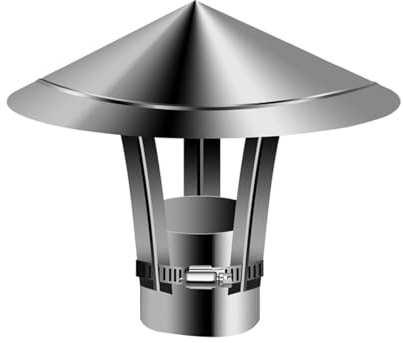 Chapeau de Pluie de Toit Chapeau de Cheminée en Acier Inoxydable couvercle de cheminée avec Protection Contre les Oiseaux pour Tuyaux Argent 80-300mm(150mm/5.90in)