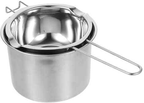 HAPINARY Double Chaudière Inox pour Cire Bougie et Chocolat Pot Polyvalent pour Fonte Beurre Fromage Caramel Pot et Facile à Nettoyer