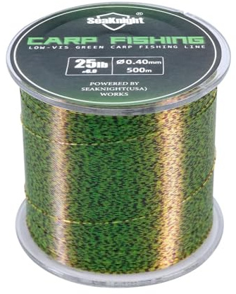 Seaknight Ligne de pêche à la carpe 500M Super résistante Ligne de pêche en nylon monofilament Eau douce Eau salée Pêche en mer Fil 10-25LB