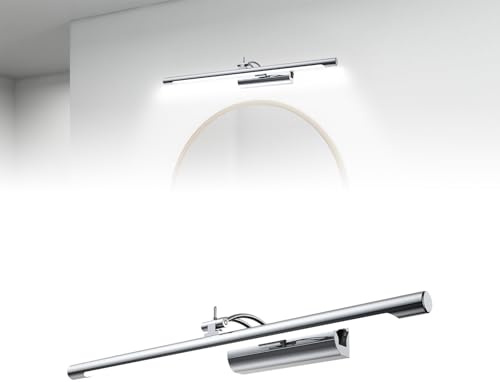 ACXIN LED Spiegellampe Badezimmer 15W 55cm Edelstahl Kaltweiß 6000K 1050LM, Spiegelleuchte IP44 mit Schalter, Schminklicht Badlampe Wandleuchte für Spiegelbeleuchtung