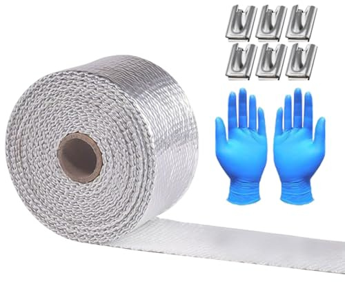 Avvolgimento Termico Per Tubi Di Scarico - 10 Metri Di Fascia Protettiva | Nastro Resistente Al Calore - Per Utilizzo In Automobili, Motocicli, Autovetture, Camion, Silenziatori, Tubi Di Scarico, E Tu