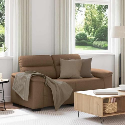 Frdhee Schlafsofa Wohnzimmer Couch,2-Sitzer-Sofa Braun 120 cm Stoff,Küchensofa für Wohnzimmer,Schlafzimmer,Zimmer,Büro