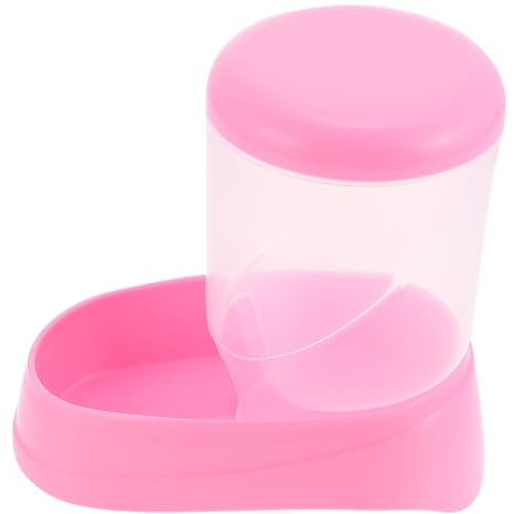 VOSAREA Automatic Hamster Feeder Small Pet Food Dispenser Guinea Pig Food Bowl Hedgehog Feeder Pink Anti-spill Feeding Bowl for Small Animals Cage Accessories