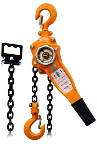 MYUYEE Argano Manuale, Tipo 0,8-3,2 Tonnellate 1,5-3 Metri Argano Manuale A Cricchetto, Paranco A Leva con Blocco A Catena per Gru di Sollevamento (Hsh-Giallo-1,6 Tonnellate 1,5 Metri)